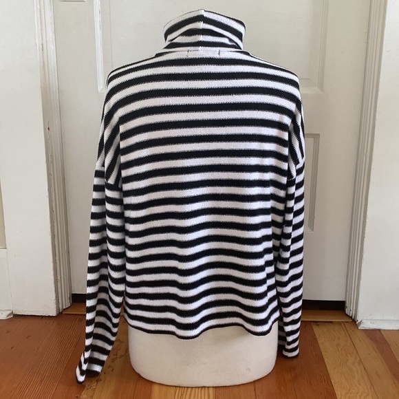 Sanctuary Black White Striped Turtleneck Sweater Small - Picture 3 of 5